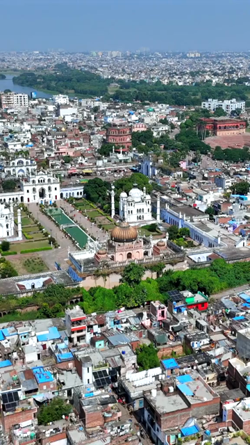 Vertical Aerial View of Chota Imambara Lucknow India