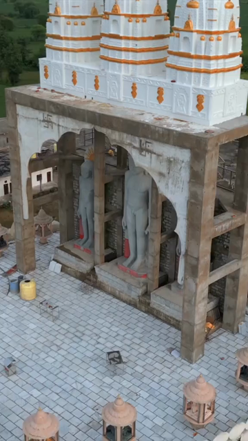 Vertical Aerial View of Choubeesee Jain Temple Chanderi Madhya Pradesh