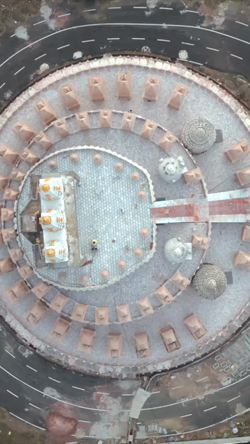 Vertical Aerial View of Choubeesee Jain Temple Chanderi Madhya Pradesh