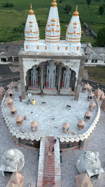 Vertical Aerial View of Choubeesee Jain Temple Chanderi Madhya Pradesh