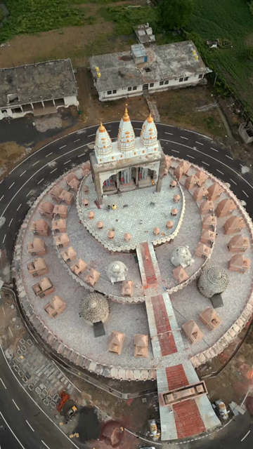 Vertical Aerial View of Choubeesee Jain Temple Chanderi Madhya Pradesh