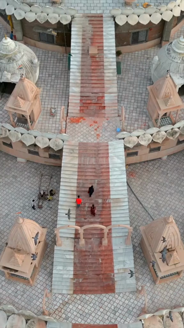Vertical Aerial View of Choubeesee Jain Temple Chanderi Madhya Pradesh