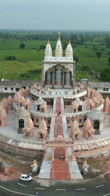 Vertical Aerial View of Choubeesee Jain Temple Chanderi Madhya Pradesh