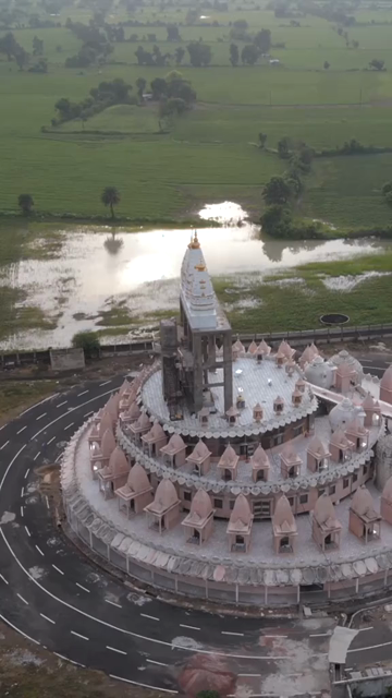 Vertical Aerial View of Choubeesee Jain Temple Chanderi Madhya Pradesh