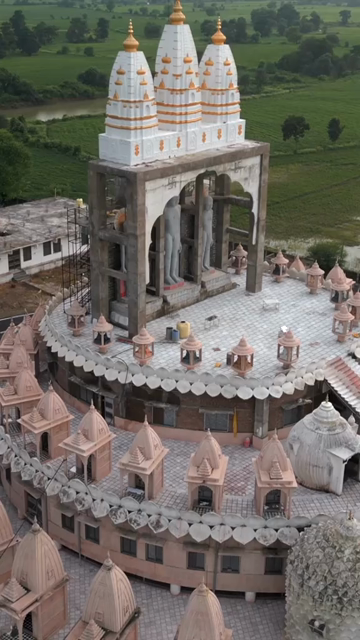 Vertical Aerial View of Choubeesee Jain Temple Chanderi Madhya Pradesh