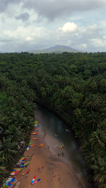 Vertical Aerial View of Cola Beach Lagoon and Kayakers in South Goa