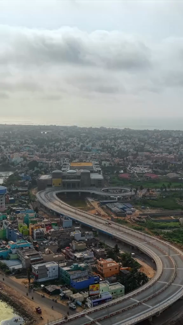 Vertical Aerial View of Cuttack City and Highway, Odisha, India
