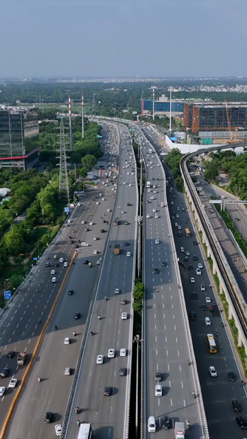 Vertical Aerial View of Delhi Jaipur Expressway Gurugram Cyber City