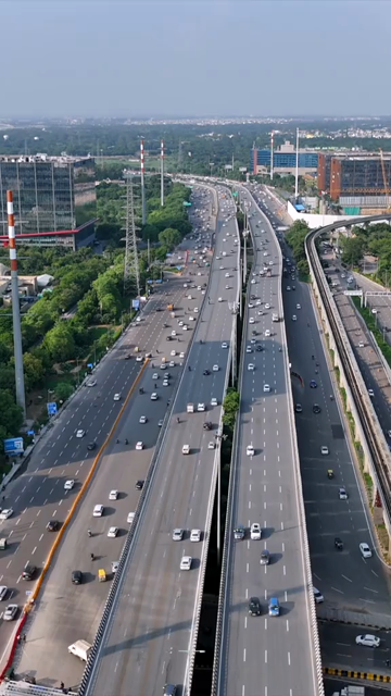 Vertical Aerial View of Delhi Jaipur Expressway Gurugram Cyber City