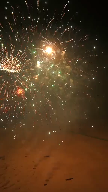 Vertical Aerial View of Fireworks over the Ganges River During Dev Deepawali, Varanasi