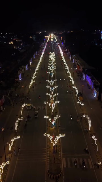 Vertical Aerial View of Fireworks over the Ganges River During Dev Deepawali, Varanasi