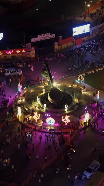 Vertical Aerial View of Fireworks over the Ganges River During Dev Deepawali, Varanasi