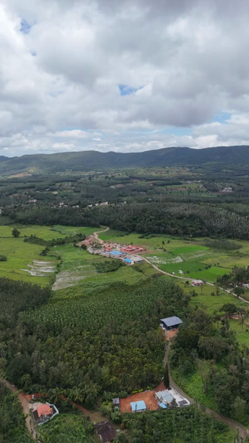 Vertical Aerial View of Deviramma Bettada Temple in Chikkamagaluru Karnataka India