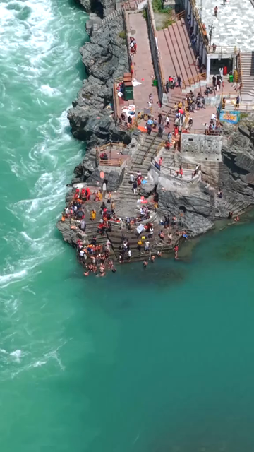 Vertical Aerial View of Devprayag Sangam Uttarakhand India