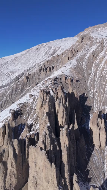 Vertical Aerial View of Dhankar Monastery in Spiti Valley Himachal Pradesh India