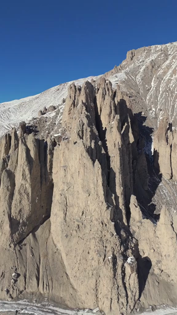Vertical Aerial View of Dhankar Monastery in Spiti Valley Himachal Pradesh India