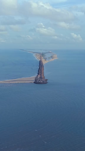 Vertical Aerial View of Dhanushkodi Arichal Munai Road End Tamil Nadu India