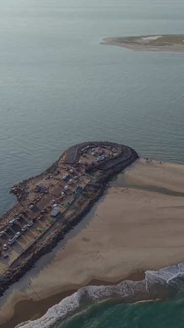 Vertical Aerial View of Dhanushkodi Arichal Munai Road End Tamil Nadu India