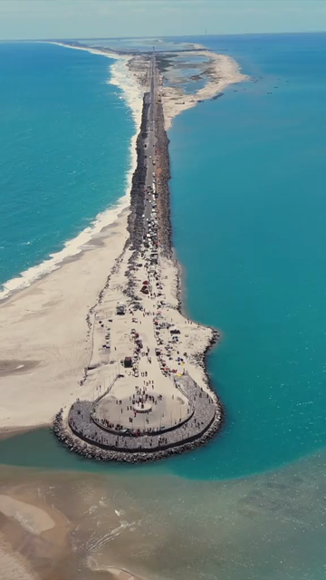 Vertical Aerial View of Dhanushkodi Arichal Munai Road End Tamil Nadu India