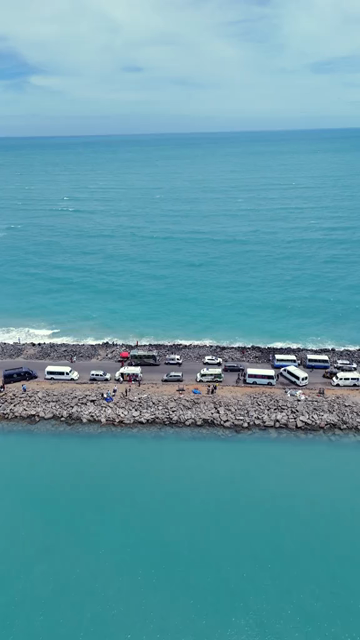 Vertical Aerial View of Dhanushkodi Arichal Munai Road End Tamil Nadu India