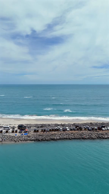 Vertical Aerial View of Dhanushkodi Arichal Munai Road End Tamil Nadu India