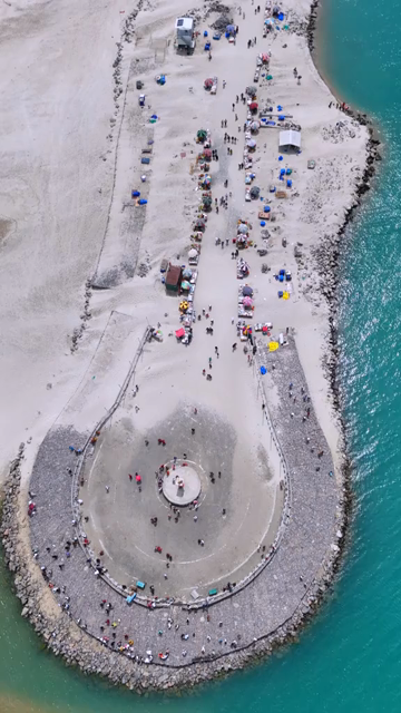 Vertical Aerial View of Dhanushkodi Arichal Munai Road End Tamil Nadu India