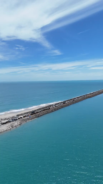 Vertical Aerial View of Dhanushkodi Arichal Munai Road End Tamil Nadu India