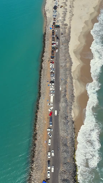 Vertical Aerial View of Dhanushkodi Arichal Munai Road End Tamil Nadu India