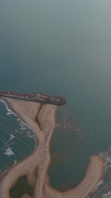 Vertical Aerial View of Dhanushkodi Arichal Munai Road End Tamil Nadu India