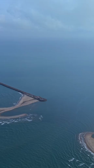 Vertical Aerial View of Dhanushkodi Arichal Munai Road End Tamil Nadu India