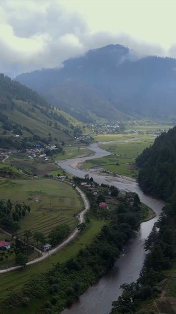 Vertical Aerial View of Dirang Valley Arunachal Pradesh India