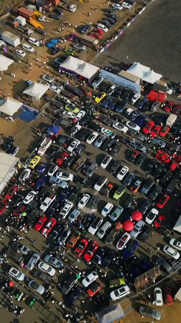 Vertical Aerial View of Drift Event at Aamby Valley Air Strip, Lonavala, Maharashtra