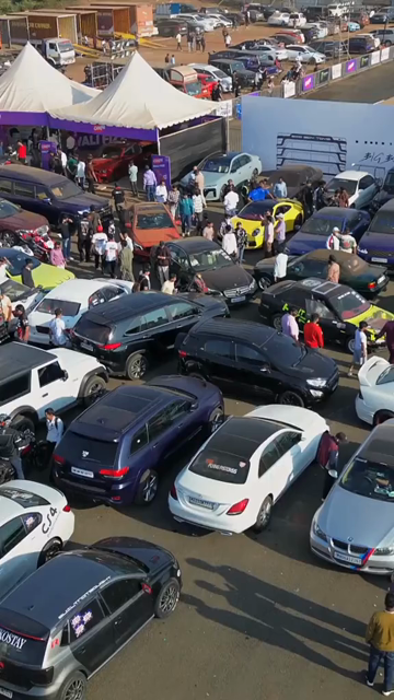 Vertical Aerial View of Drift Event at Aamby Valley Air Strip, Lonavala, Maharashtra
