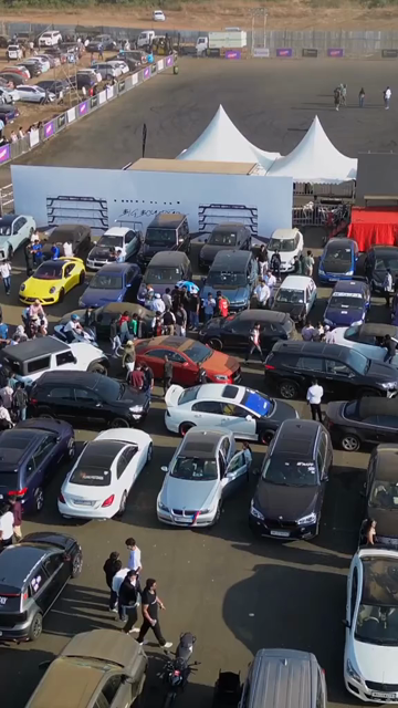 Vertical Aerial View of Drift Event at Aamby Valley Air Strip, Lonavala, Maharashtra