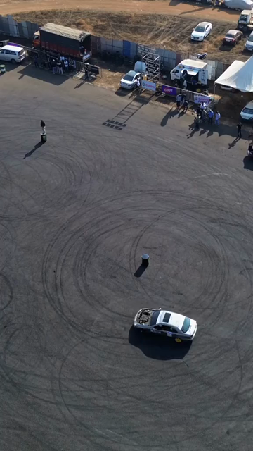 07th December 2025 : Vertical Aerial View of Drift Event at Aamby Valley Air Strip, Lonavala, Maharashtra
