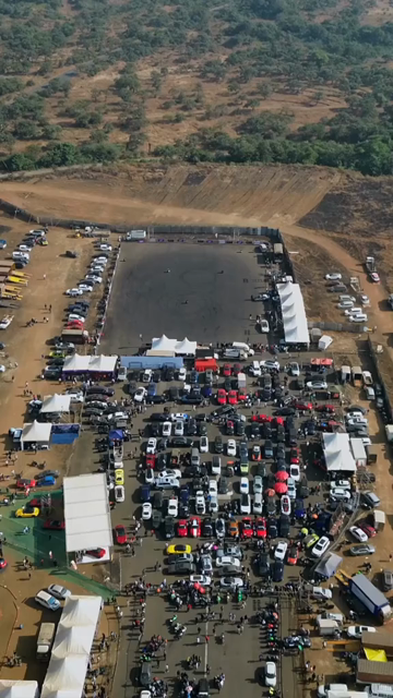Vertical Aerial View of Drift Event at Aamby Valley Air Strip, Lonavala, Maharashtra
