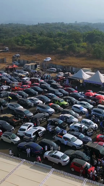Vertical Aerial View of Drift Event at Aamby Valley Air Strip, Lonavala, Maharashtra