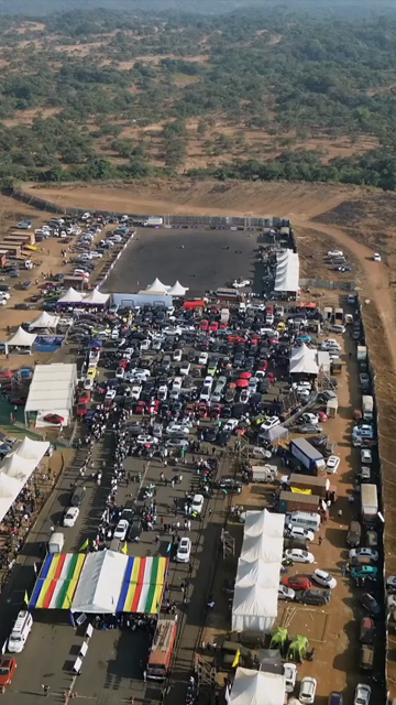 Vertical Aerial View of Drift Event at Aamby Valley Air Strip, Lonavala, Maharashtra