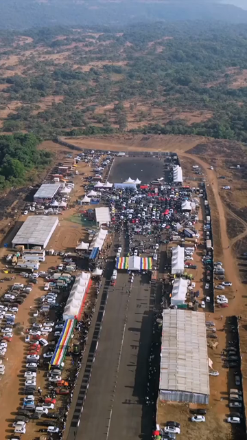 Vertical Aerial View of Drift Event at Aamby Valley Air Strip, Lonavala, Maharashtra