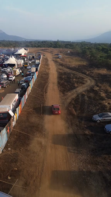 Vertical Aerial View of Drift Event at Aamby Valley Airstrip, Lonavala, Maharashtra