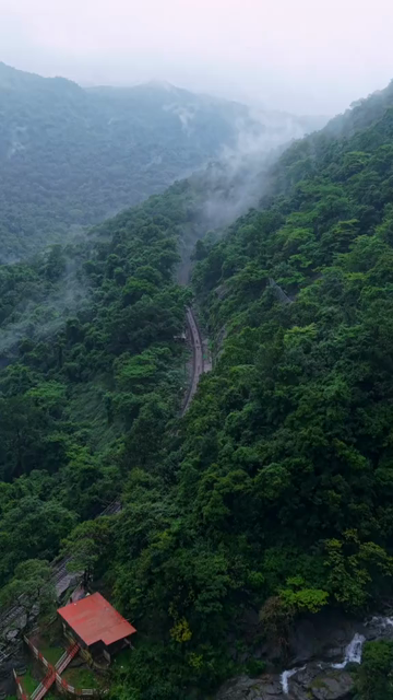 Vertical Aerial View of Dudhsagar Railway Track Through Lush Forest in Goa India
