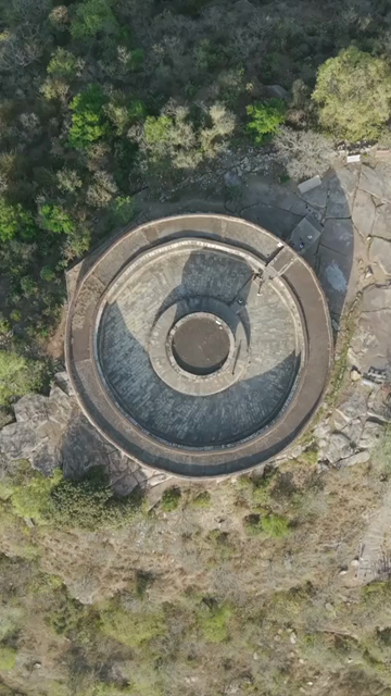 Vertical Aerial View of Ekattarso Mahadev Temple Mitaoli Morena Madhya Pradesh India