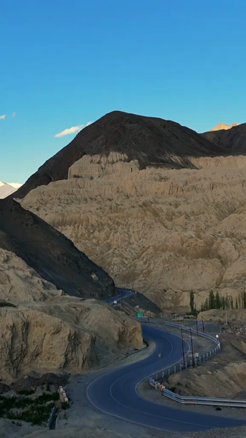 Vertical Aerial View of Eroded Rock Formations in the Landscapes of Ladakh India