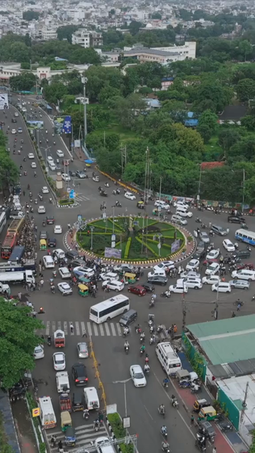 Vertical Aerial View of Farmers Protest at Board Office Square Bhopal Madhya Pradesh India