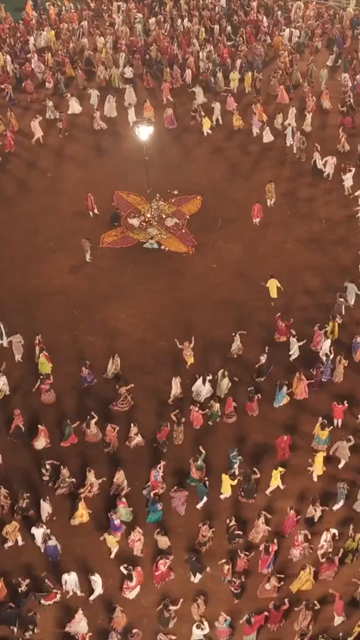 Vertical Aerial View of Garba Celebration in Bhopal