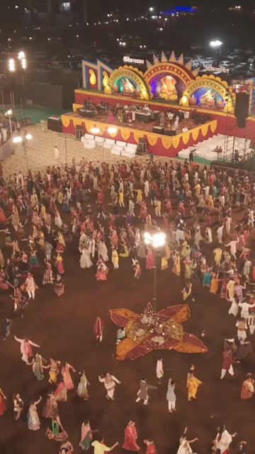 Vertical Aerial View of Garba Celebration in Bhopal