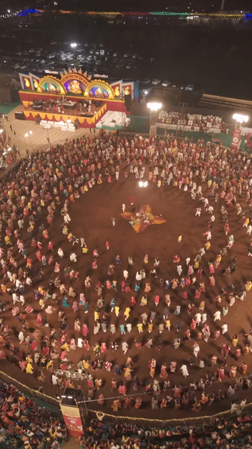Vertical Aerial View of Garba Celebration in Bhopal