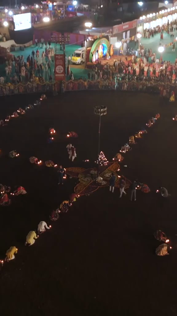 Vertical Aerial View of Garba Celebration in Bhopal