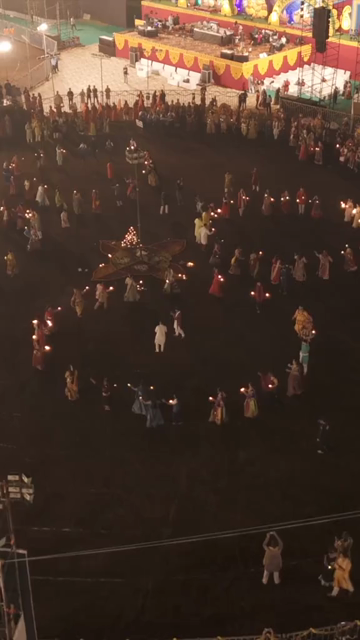 Vertical Aerial View of Garba Celebration in Bhopal