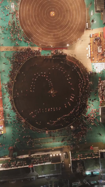 Vertical Aerial View of Garba Celebration in Bhopal